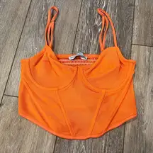 Stradivarius Orange Underwire Corset Cropped Top