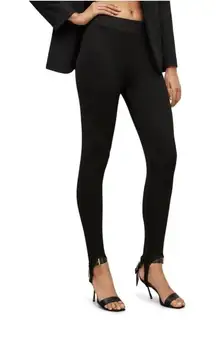 ALLSAINTS Women's Black Ribbed Liliana Stirrup Leggings Pants 2