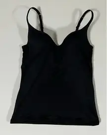 Gilligan & O’Malley Black Spandex Padded Shelf-Bra Cami Camisole Tank Top Shirt Size S ♠️