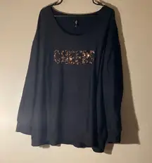 Cheers Embroidered Sequins Sweater Women Size 3x Black 