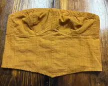 Free People Brown Strapless Crop Top Size‎ Medium