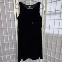 J. Jill Dress Classy Old Money Black Velvet Sleeveless Shift Dress Small New