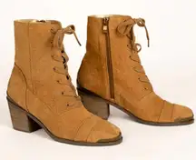 JoyFolie Bonnie Boot in Pecan Tooled Leather Lace Up Western Cowgirl Boots US 9