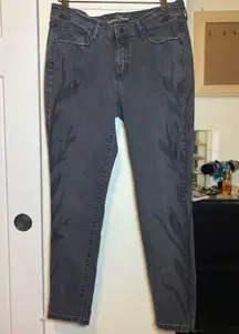 TigerSass Black Hand-Painted Skinny Jeans 14/32 EUC