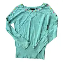 Y2K BCBG pastel button trim boat neck sweater