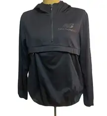 women’s black 1/4 zip with polyester hoody size large