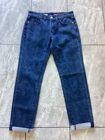 Pilcro Jeans Womens 25 Blue Slim Boyfriend Stretch Cuffed Denim Anthropologie
