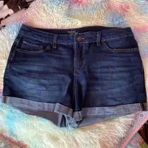 Time and Tru Dark Wash Cuffed Denim Shorts Size 14