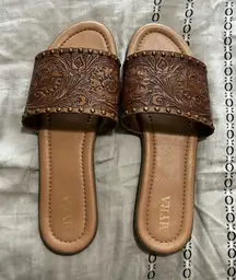 Myra Bag Tooled Leather Sandals 