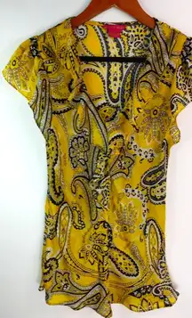 Sunny Leigh M Black Gold Ruffle Top