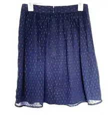 J. Crew Womens Skirt Sz 2 Gold thread Blue Lined Semi Sheer Knee-Length Coastal