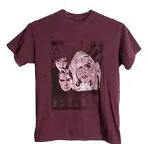 Blondie by Goodie Two Sleeves Shirt Womens Small Burgundy Destoyed Rock Grunge