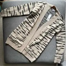 BB Dakota Animal Print Light Camel Cardigan Medium NWT
