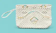 Crochet Clutch Purse Cosmetic Bag Toiletry Make-Up Pastel Handmade Philippines