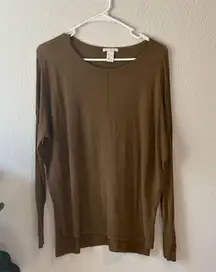 H&M Khaki Women's Crew Neck thin Sweater Small