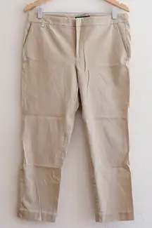 Lauren Ralph Lauren Khaki‎ Pants Chinos Straight Leg Size 12 Cropped Office