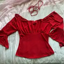 vintage red blouse