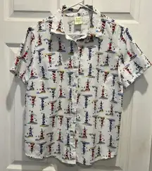 Vintage‎ Blair Lighthouse  Button Down Women’s Size Medium Short Sleeve Nautical