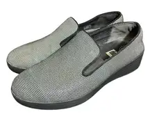 Fitflop Black Superskate Houndstooth Slip-On Loafers Shoes Comfort Womens 7