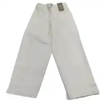 NWT Madewell Curvy Emmett Wide-Leg Crop Pants Ivory Women's Size 25 Stretch