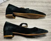 Boden Rosabel Black Suede Mary Jane Pointed Toe Flats Shoes Women EU38 US 7