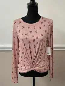 SO NWT  Floral Twist Long Sleeve Tee