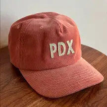 Portland Women's Corduroy Cap in peachy color adjustable trucker hat NWOT