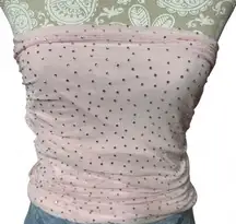 AFRM Bedazzled Pink Strapless Going Out Party Top Coquette McBling Y2K Sparkle