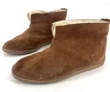 Minnetonka Women's‎ Suede Faux Fur Lined Shearling Ankle Boot Brown Tan Size 10