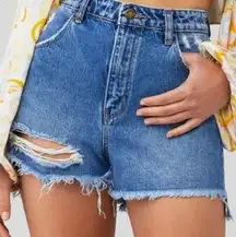 Rollas Dusters High Rise Slim Denim Shorts