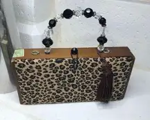 La Montana Cuban cheetah print cigar Box Purse