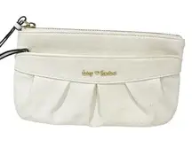 Juicy Couture White Faux Leather Wristlet Clutch Bag