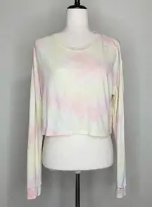 Reformation Jeans 100% Organic Cotton Tie Dye Long Sleeves Cropped Top