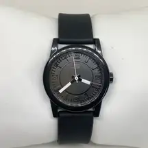 Skechers women black tone watch 30mm quartz analog silicone band running