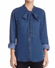 NWT Rails Rosalee Tie Neck Chambray Shirt