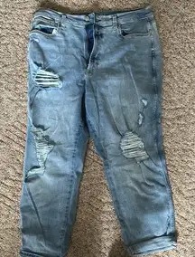 Arizona Jean Company Blue Straight Leg Distressed Jeans