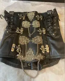 Story Corset ornate leatherette steampunk under bust sz 26