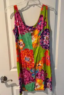 Vintage JAMS WORLD Womens Short Mini Sun Dress Floral Hawaiian Aloha