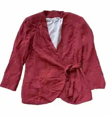 SANTORELLI Red Blazer With‎ Waistband size 50 US M Made in Italy