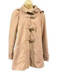 Ted Baker Beige Wool Blend Hooded Duffle Coat Size 2 US 4-6