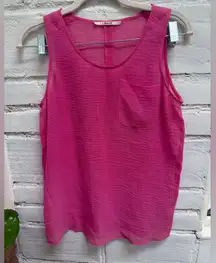 J Brand pink semi sheer gauze Tank Top
