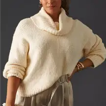Pilcro Soft Cream Turtleneck Sweater