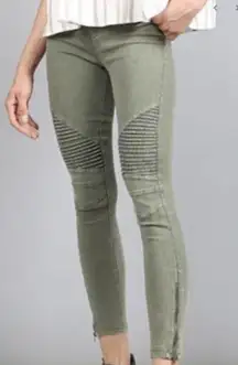 NWOT  Army Green Moto Jeggings