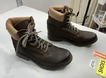 Womans Steve Madden Parley Ankle Combat Boots 8 M Brown Lace Up