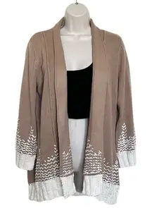 Cupio Tan and ivory Cardigan | Size Large