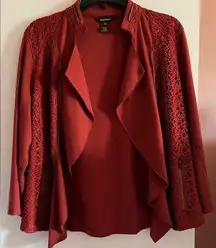 Red Lace Moto Blazer