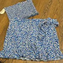 Boutique Matching wrap ruffle skirt and strapless tube top size small nwt