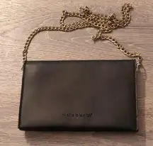 Melie Bianco Faux Leather Chain Black Crossbody Bag
