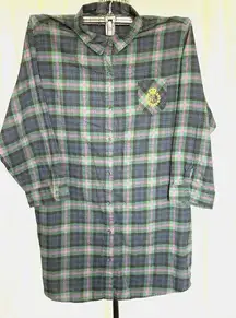 Lauren Ralph Lauren Plaid Flannel Button up Night Dress Gown Size 3X