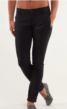 Lululemon "Out‎ and About" Slim leg Pants Size 6 black